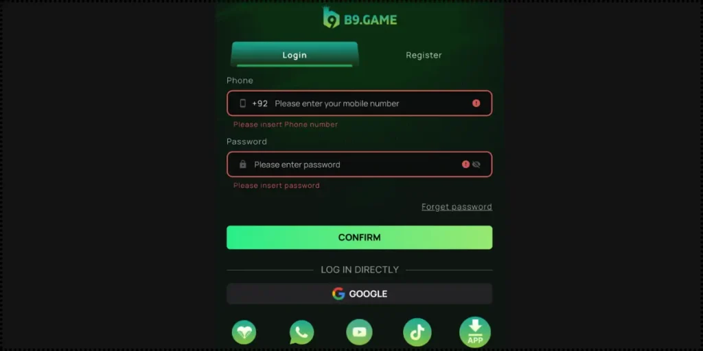B9 Game Sign Up