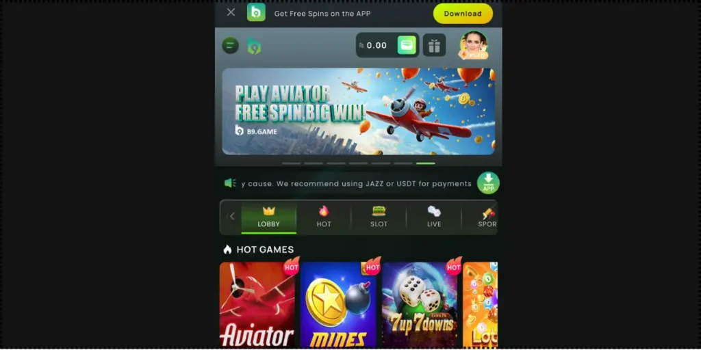 Games on B9 Game App
