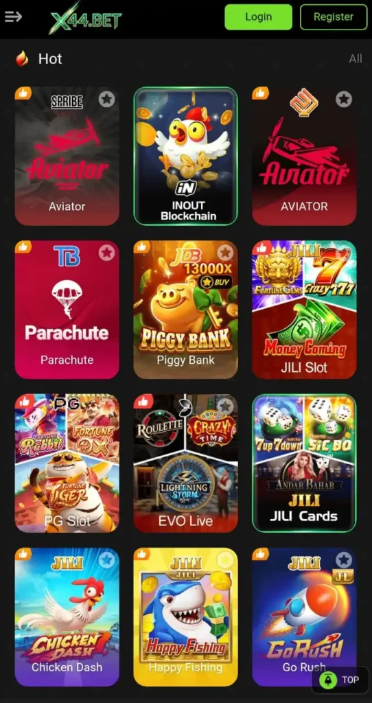 Available Games List in X44