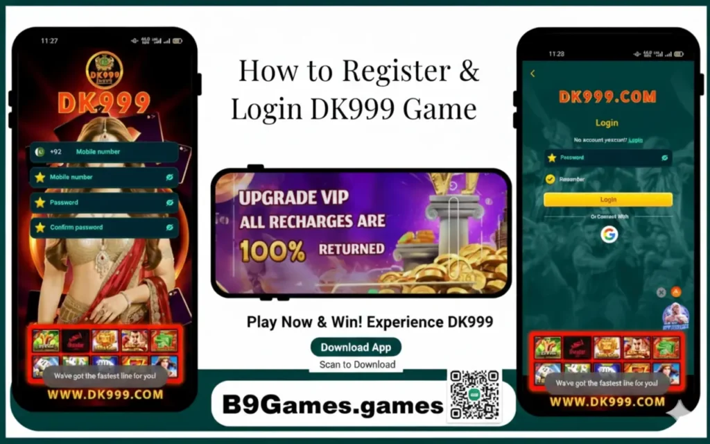 DK999 Game register and login in account