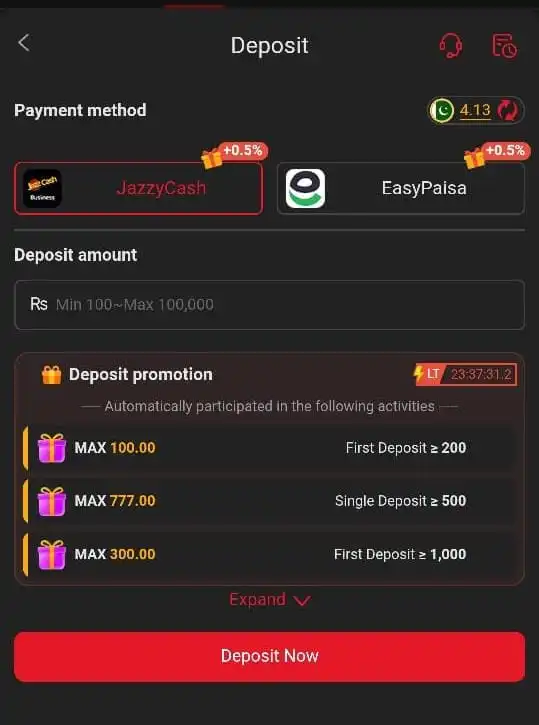 88EF Deposit and Withdraw Money