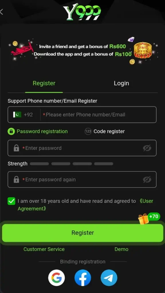 Y999 Game Register Your Account