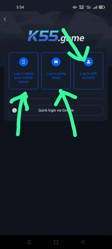 K55 Game register and login app free bonus