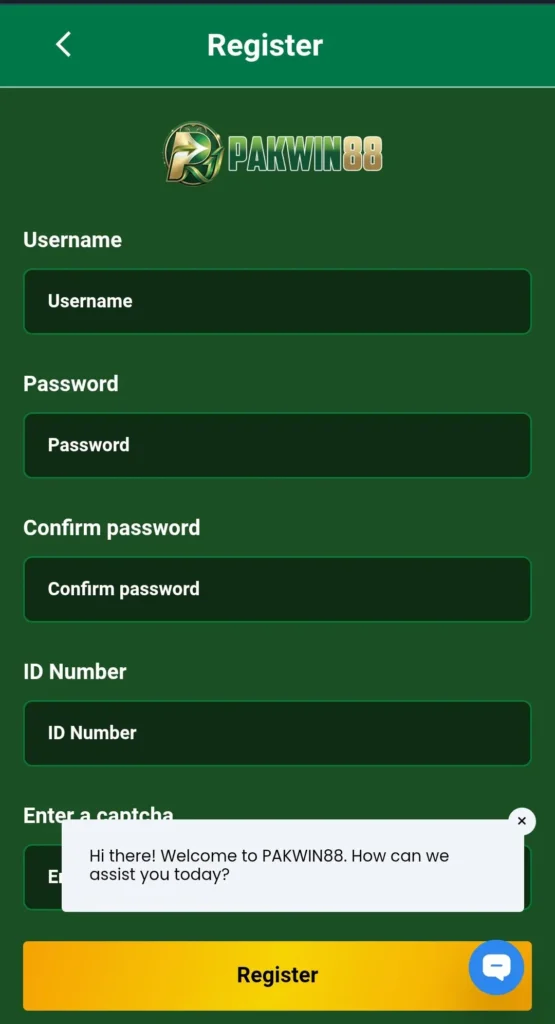 PAKWin88 Game Login Process